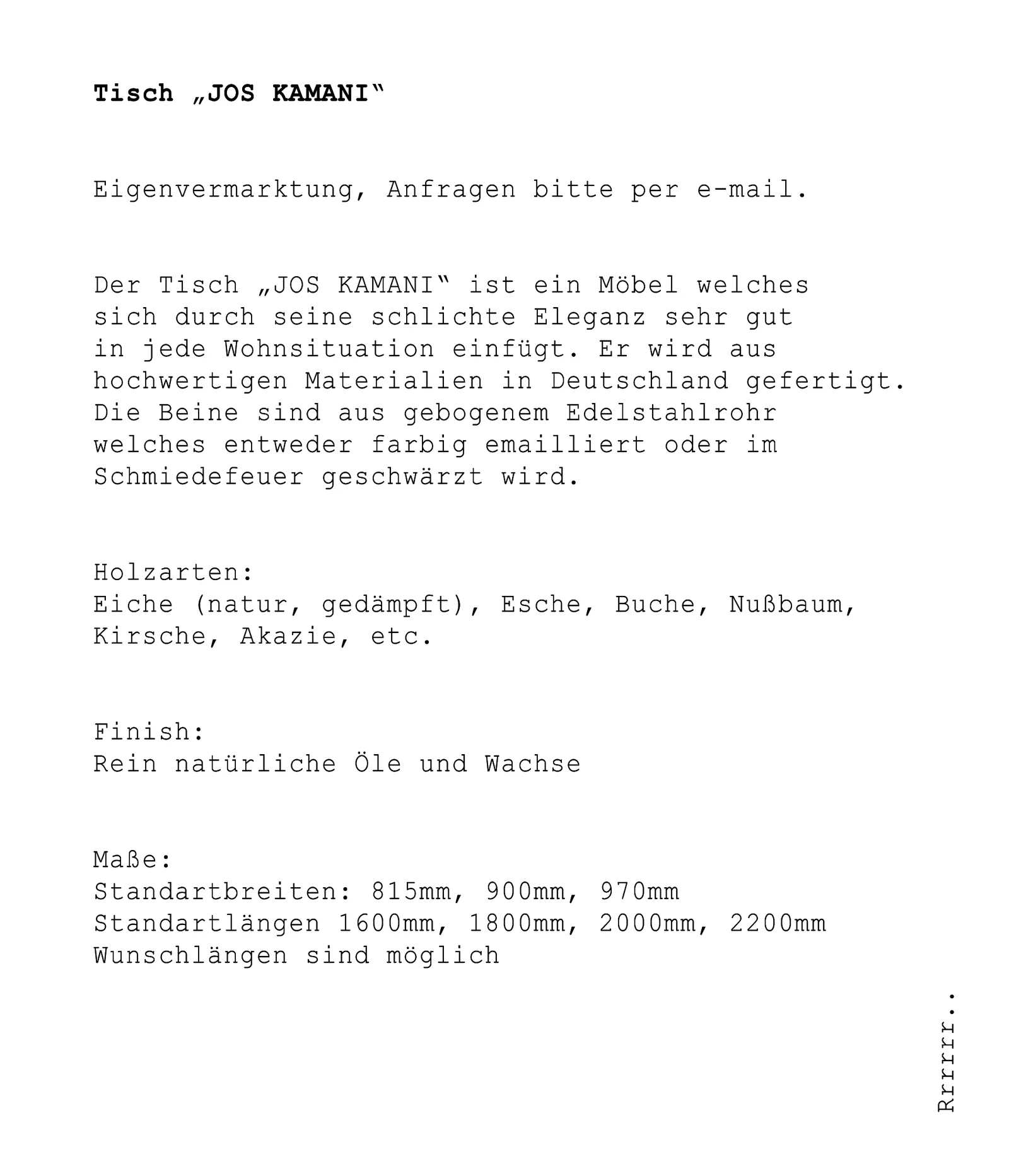 Tisch "JOS KAMANI", Abbildung 2